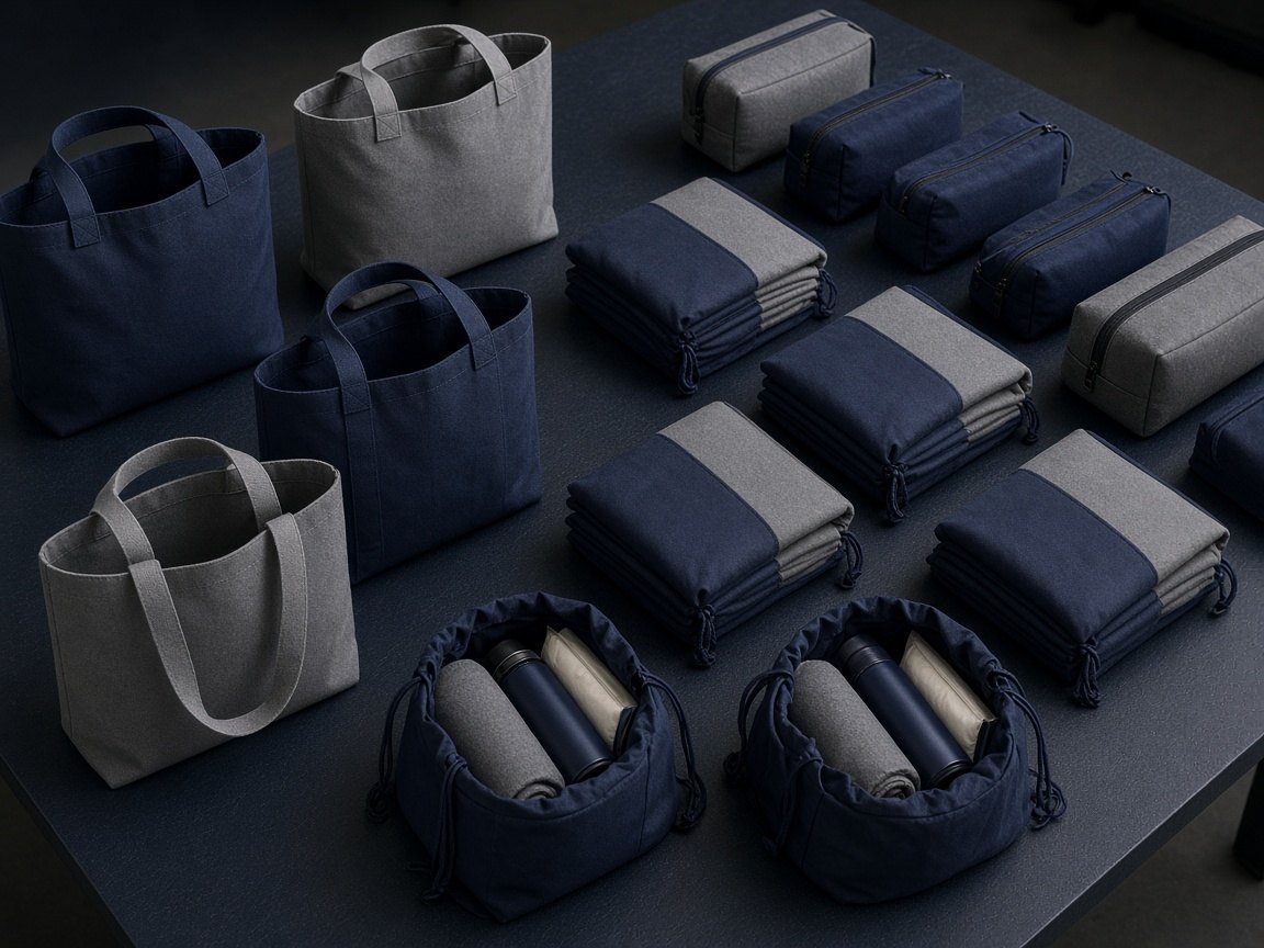 Custom bags and packed kits prepared for an institutional project